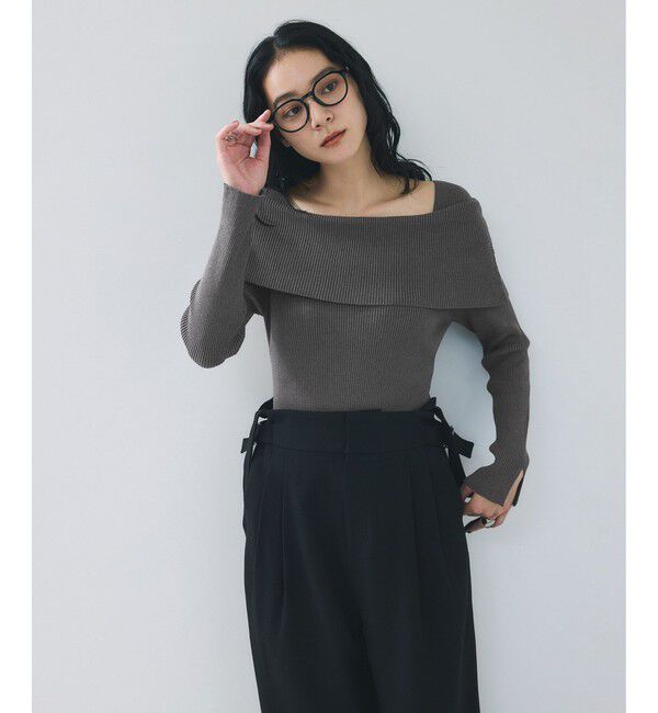 VIS「オフショルダーモチモチリブニット」|ニット・セーター|