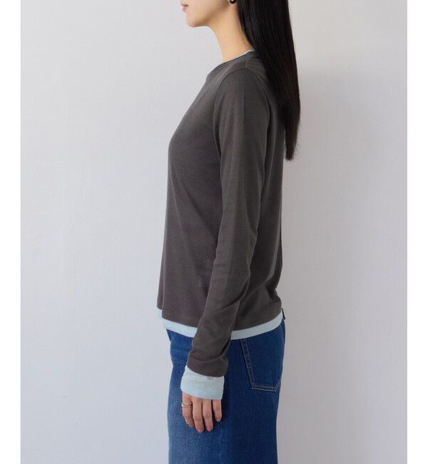 VIS「配色レイヤードシアーロンT」|Tシャツ・カットソー|