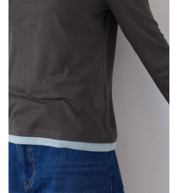 VIS「配色レイヤードシアーロンT」|Tシャツ・カットソー|