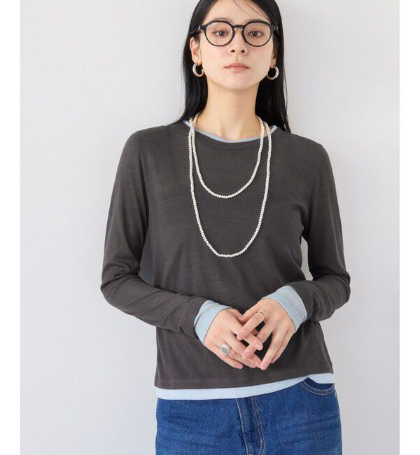 VIS「配色レイヤードシアーロンT」|Tシャツ・カットソー|