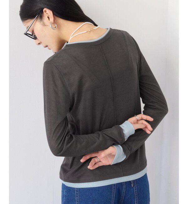 VIS「配色レイヤードシアーロンT」|Tシャツ・カットソー|