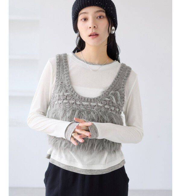 VIS「配色レイヤードシアーロンT」|Tシャツ・カットソー|