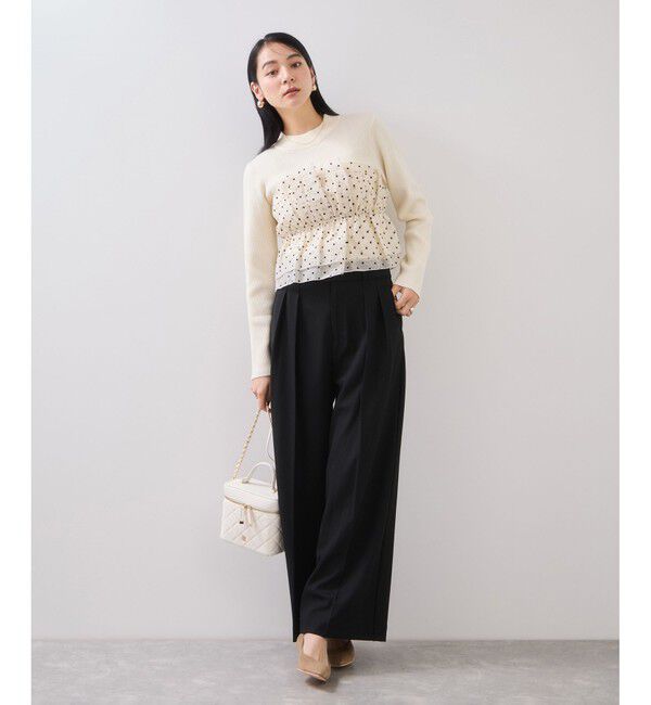 VIS「Hot Beautyツータックワイドパンツ/イージーケア」|チノ|