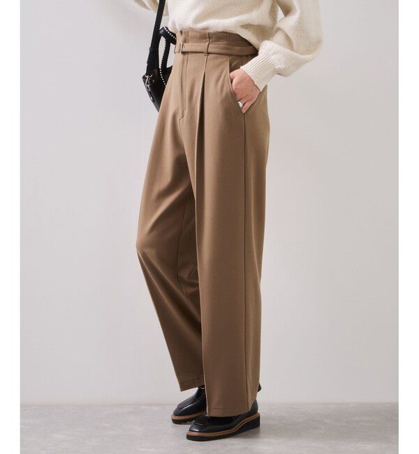 VIS「Hot Beautyベルテッドスリムストレートパンツ/イージーケア」|チノ|