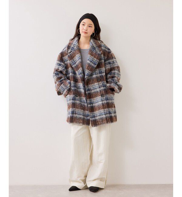 VIS「【WEB限定】シャギーミディ丈Pコート」|ピーコート|