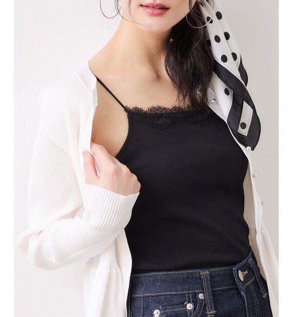 VIS「カップ付きレーステレコキャミソール」|キャミソール|