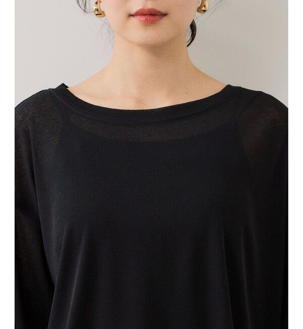 VIS「ラメメッシュスリーブ切り替えシアーロンT」|Tシャツ・カットソー|