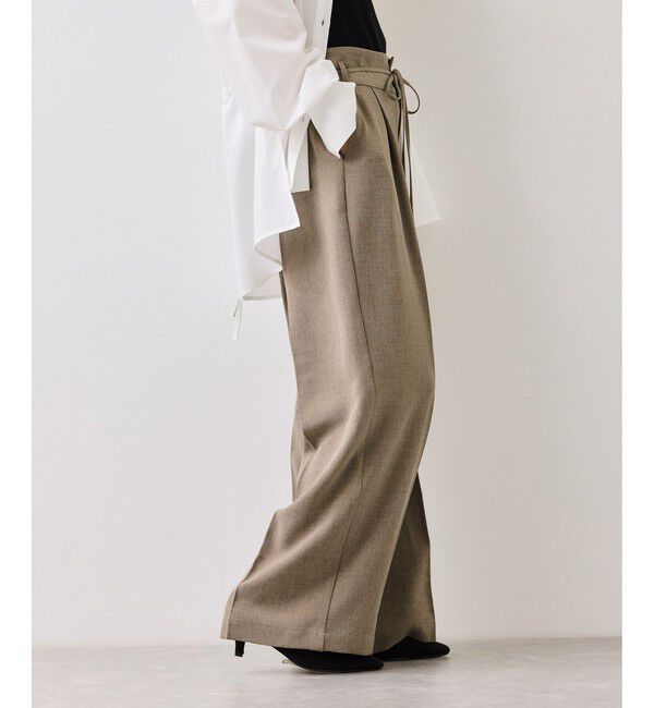 VIS「サマーツイードリボンベルトパンツ/UVケア・イージーケア」|チノ|