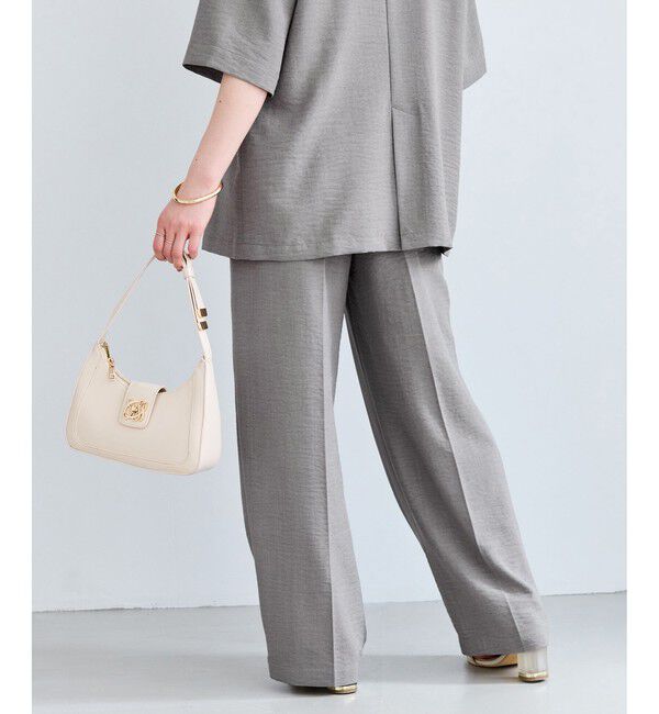 VIS「美easyリネンライクワイドパンツ/イージーケア・接触冷感・セットアップ対応」|チノ|