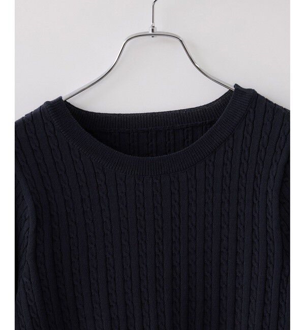VIS「レイヤードケーブルハーフスリーブニット」|ニット・セーター|