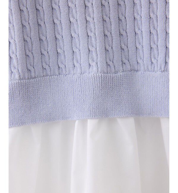 VIS「レイヤードケーブルハーフスリーブニット」|ニット・セーター|