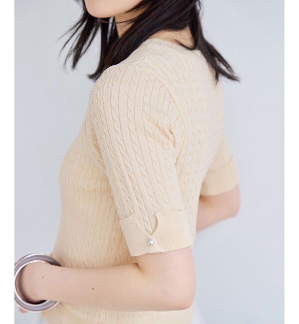 VIS「レイヤードケーブルハーフスリーブニット」|ニット・セーター|
