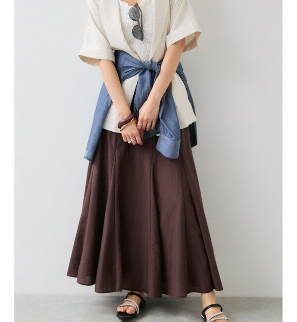 VIS「気流染めフレアースカート/イージーケア」|スカート|ブラウン系(22)