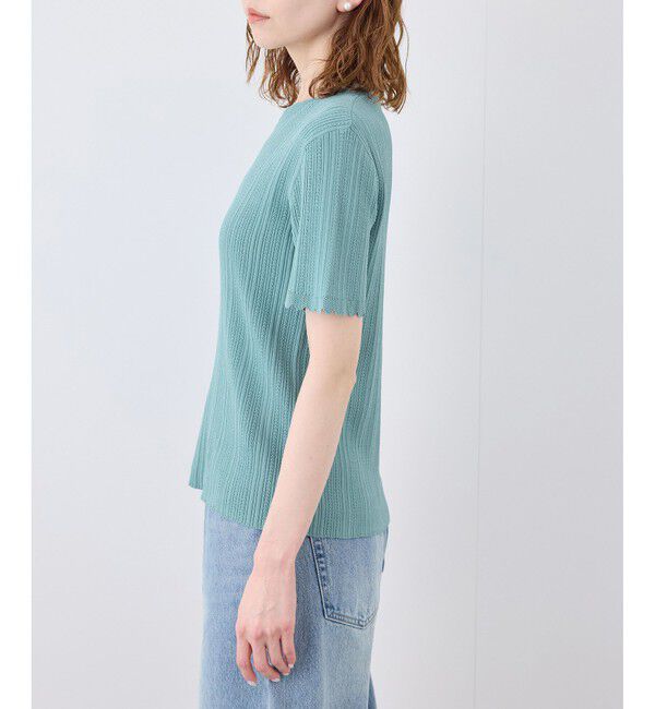 Rope&rsquo;Picnic「【UVカット・イージーケア・マシンウォッシャブル】八方映えニット スカラップニットプルオーバー」|ニット・セーター|