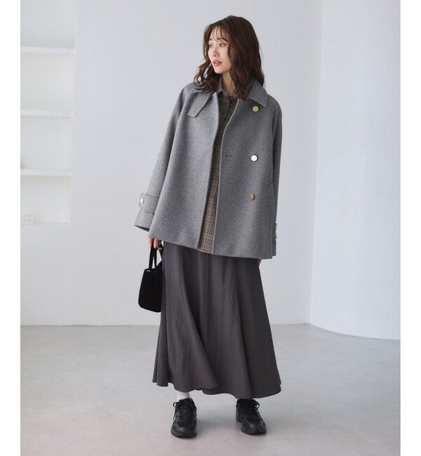 Rope&rsquo;Picnic「ジャージーメルトンシリーズ 金ボタンミドル丈コート/リンクコーデ」|その他|
