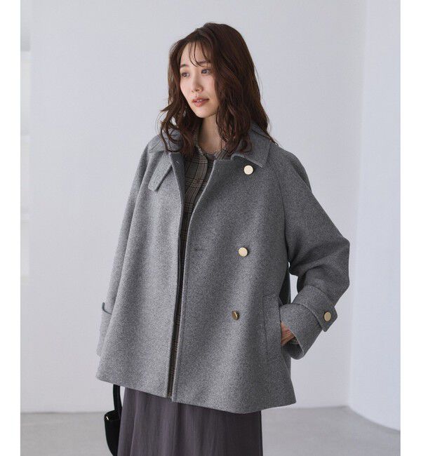 Rope&rsquo;Picnic「ジャージーメルトンシリーズ 金ボタンミドル丈コート/リンクコーデ」|その他|