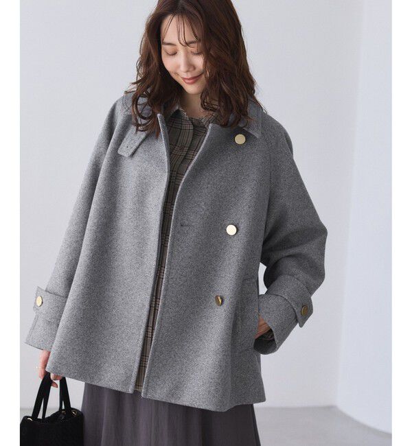 Rope&rsquo;Picnic「ジャージーメルトンシリーズ 金ボタンミドル丈コート/リンクコーデ」|その他|