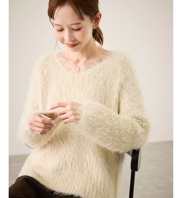 Rope&rsquo;Picnic「フェザーVネックニット」|ニット・セーター|