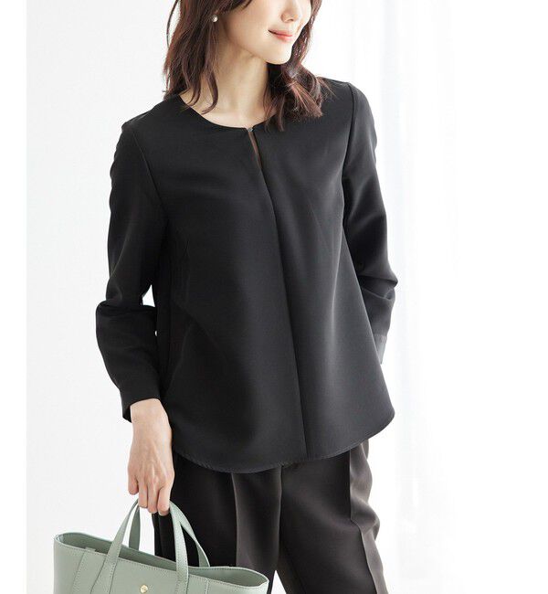Rope&rsquo;Picnic「360&deg;ウルトラストレッチ フロントホックブラウス/2WAY」|シャツ・ブラウス|ブラック(01)