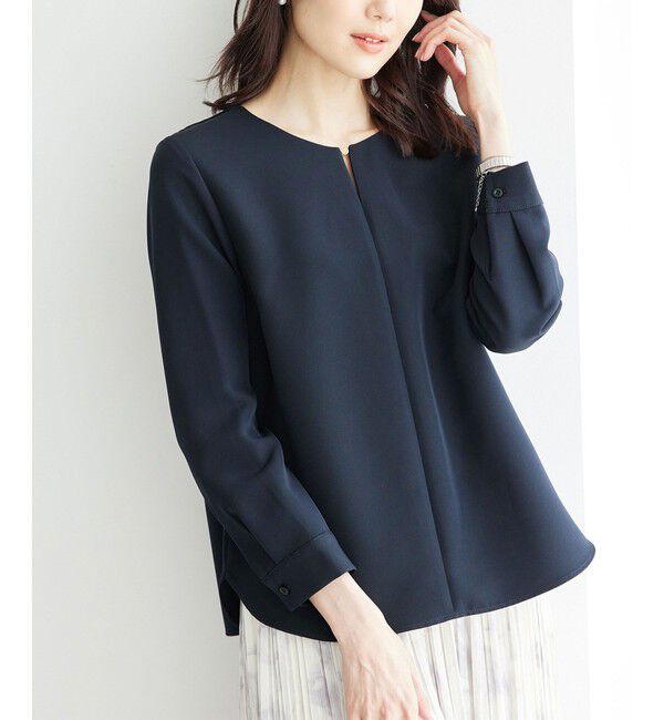 Rope&rsquo;Picnic「360&deg;ウルトラストレッチ フロントホックブラウス/2WAY」|シャツ・ブラウス|ネイビー(40)