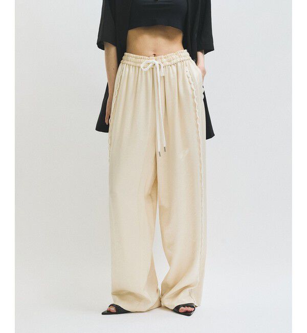 ADAM ET ROPE'「サイドレーストラックパンツ」|チノ|