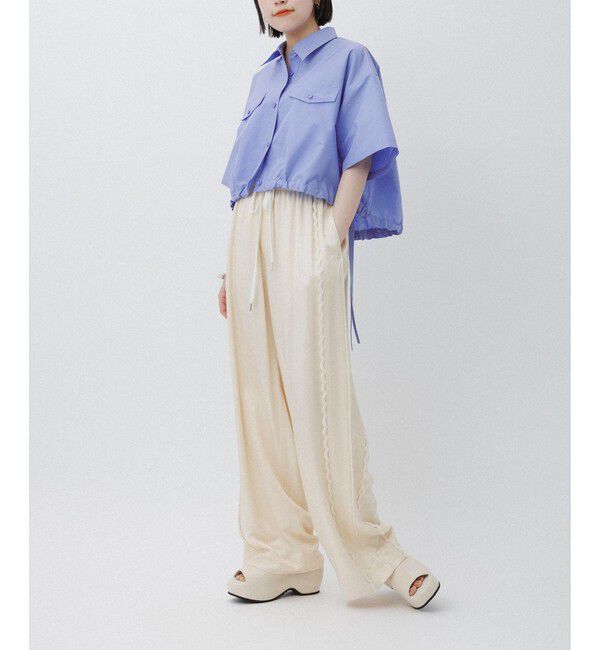 ADAM ET ROPE'「サイドレーストラックパンツ」|チノ|