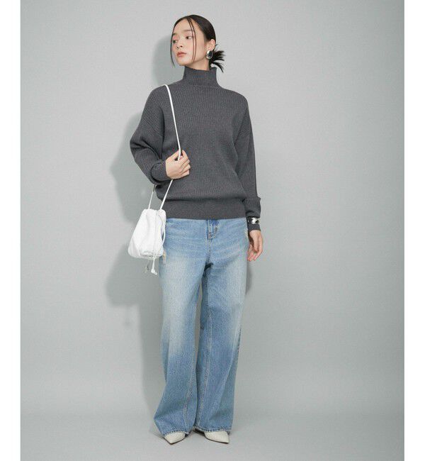 ADAM ET ROPE'「【WEB限定】・【定番人気】WOOL混リブタートルニット」|ニット・セーター|