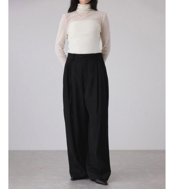 ADAM ET ROPE'「TWドロストドカンスラックス」|スラックス|ブラック(01)