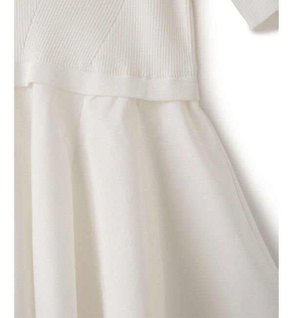 ADAM ET ROPE'「【サステナブル】ペプラムコンビハーフスリーブニット」|ニット・セーター|