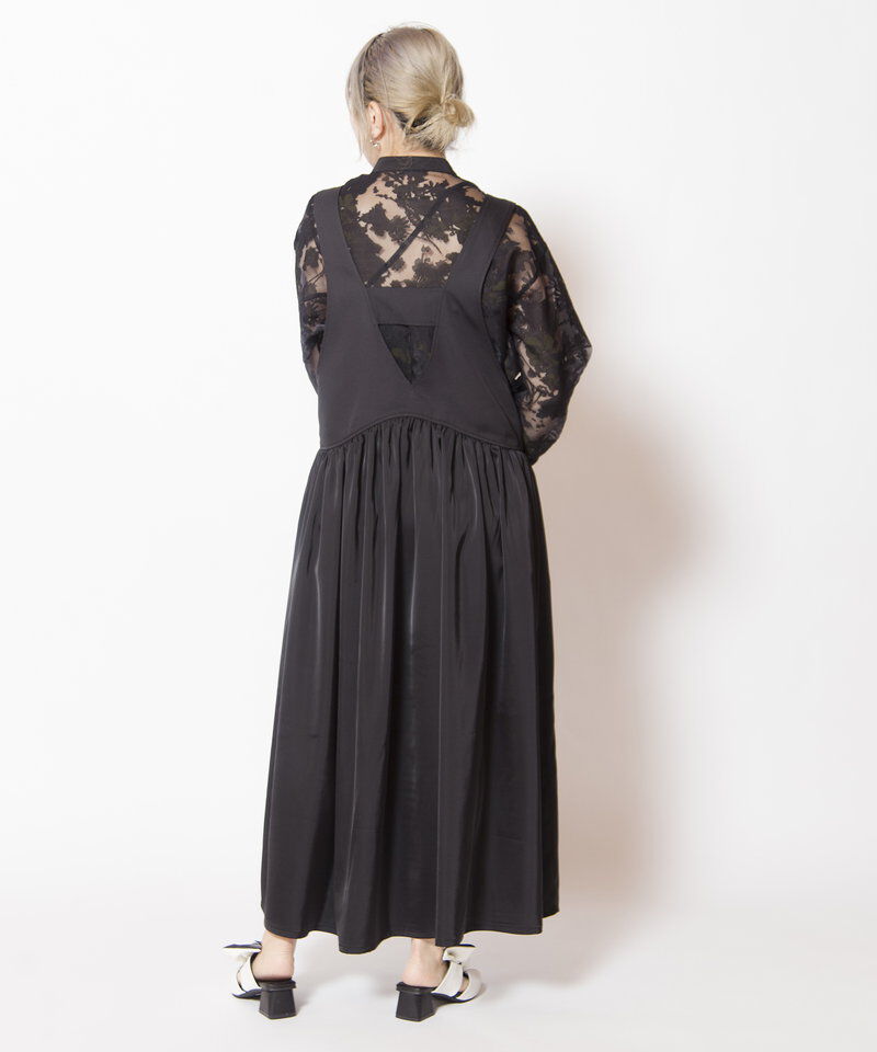  「ギャザーサロペットワンピース」|ワンピース|