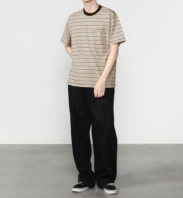 DANTON「DANTON | マルチボーダー ポケットクルーネックTシャツ MEN」|Tシャツ・カットソー|