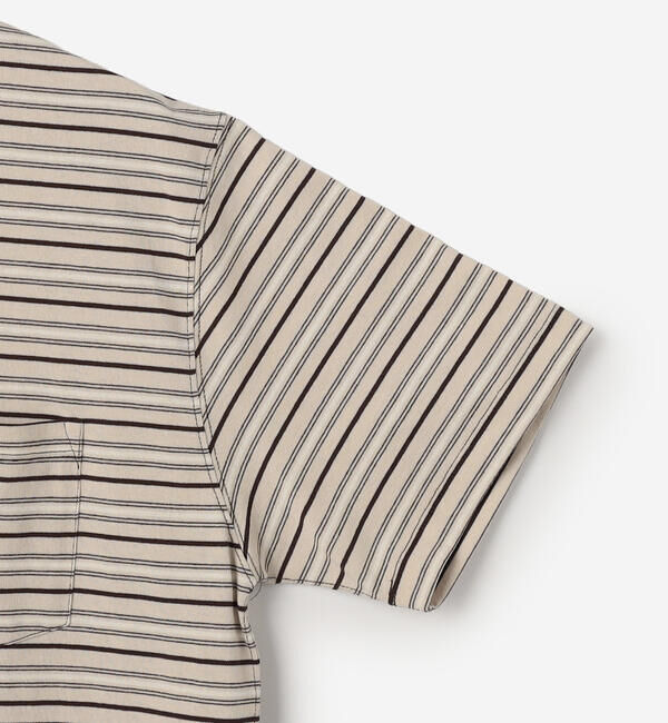 DANTON「DANTON | マルチボーダー ポケットクルーネックTシャツ MEN」|Tシャツ・カットソー|