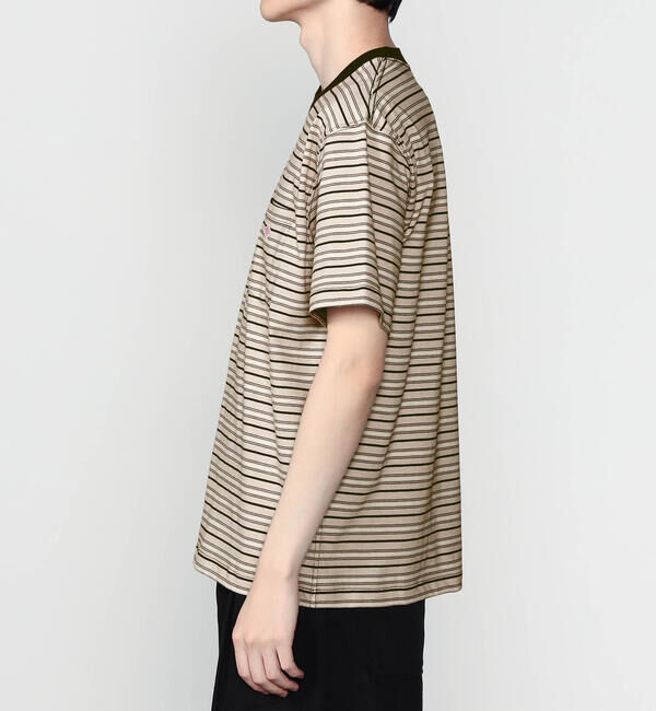 DANTON「DANTON | マルチボーダー ポケットクルーネックTシャツ MEN」|Tシャツ・カットソー|