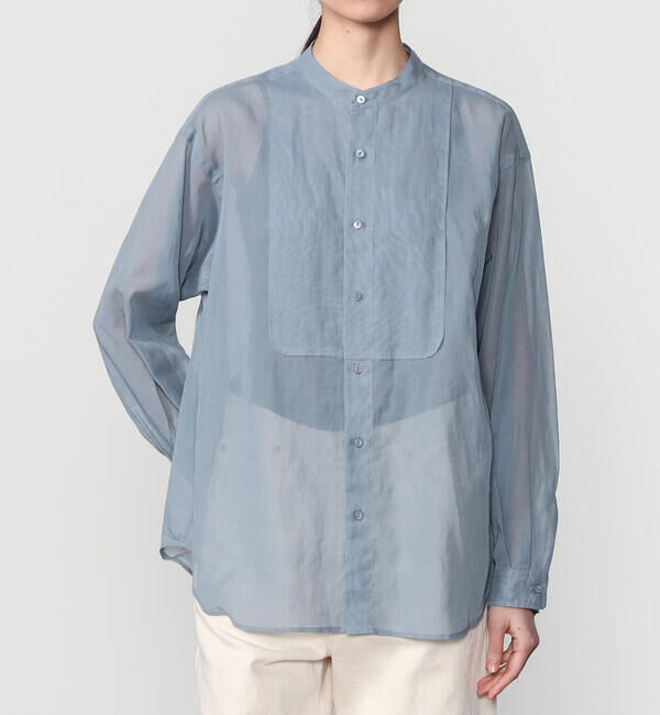 ORCIVAL「ORCIVAL | コットンボイル バンドカラーシャツ WOMEN」|シャツ・ブラウス|SAX