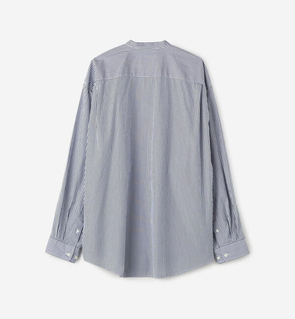 GYMPHLEX「Gymphlex | バンドカラー長袖シャツ STRIPE MEN」|シャツ・ブラウス|