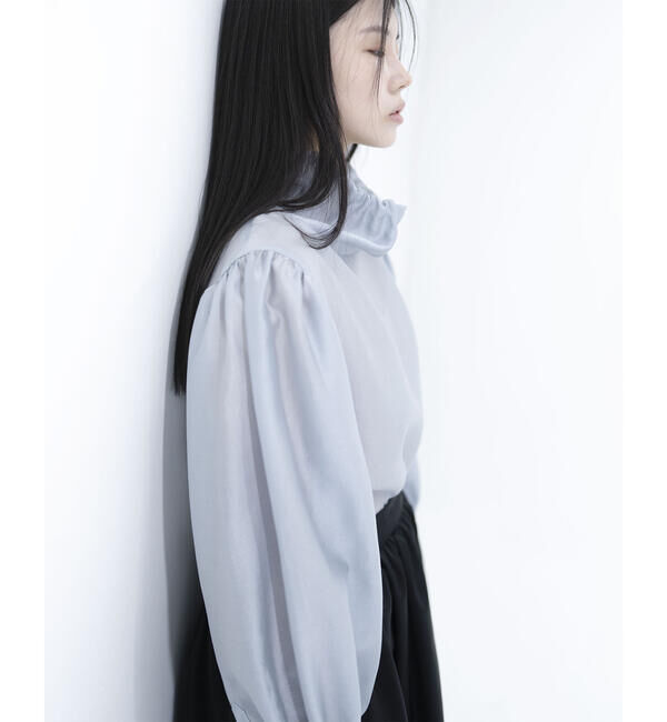  「eunoia | シャーリング ハイネックブラウス WOMEN」|シャツ・ブラウス|