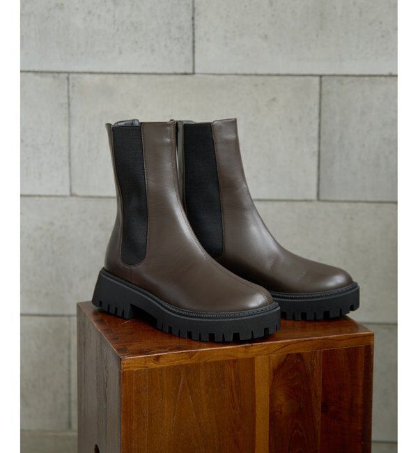 THE PAUSE「【THE PAUSE】レザーサイドゴアブーツ」|ショートブーツ|