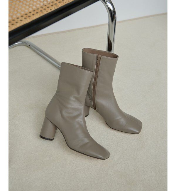 Hoaw.「【Hoaw.】スクエアショートブーツ」|ショートブーツ|トープ