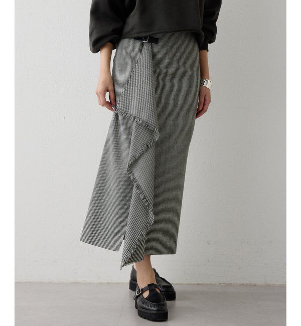  「チェックフリンジスカート」|スカート|