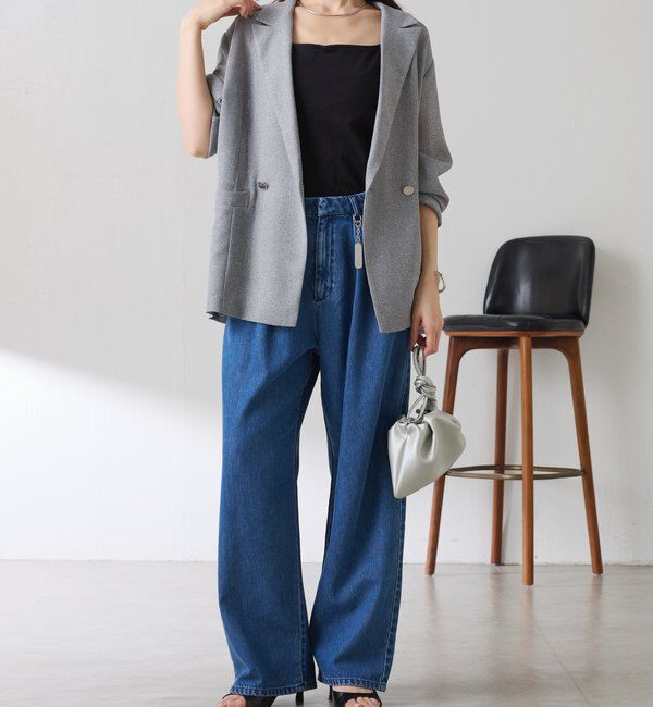  「Q.anosチャームタックデニムパンツ」|デニム|