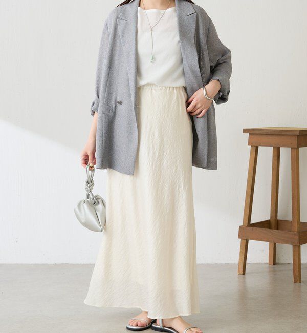  「【上品見え】シアージャガードフレアスカート」|スカート|