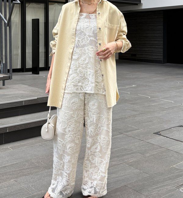  「【セットアップ可能】メッシュレースパンツ」|チノ|