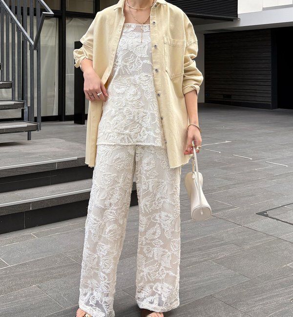  「【セットアップ可能】メッシュレースパンツ」|チノ|