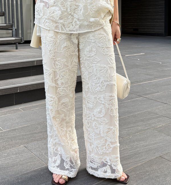  「【セットアップ可能】メッシュレースパンツ」|チノ|