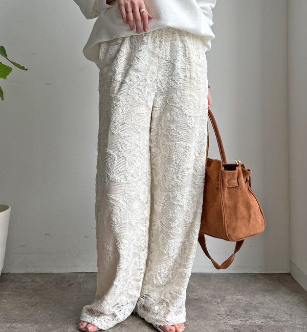  「【セットアップ可能】メッシュレースパンツ」|チノ|