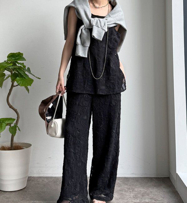  「【セットアップ可能】メッシュレースパンツ」|チノ|