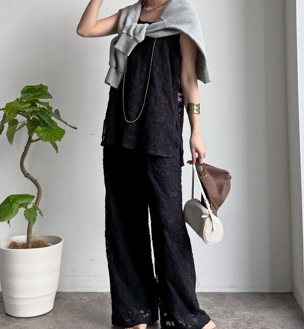  「【セットアップ可能】メッシュレースパンツ」|チノ|