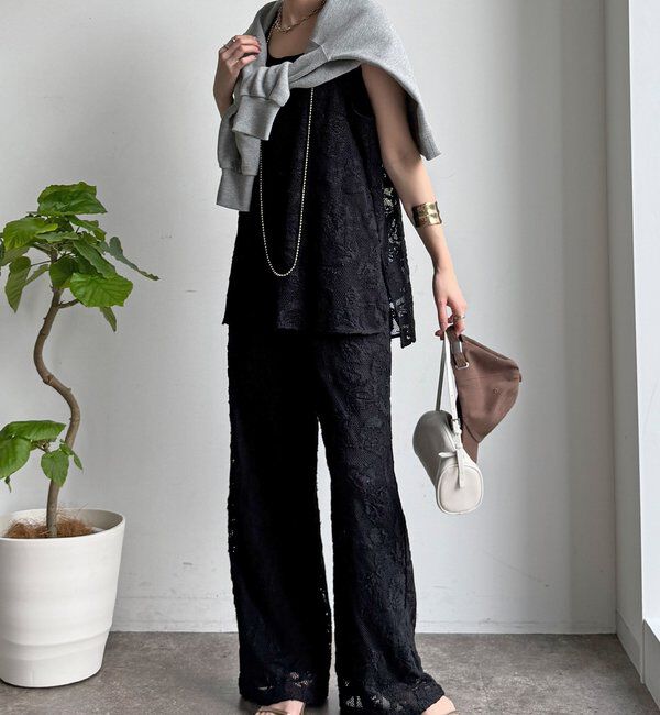  「【セットアップ可能】メッシュレースパンツ」|チノ|