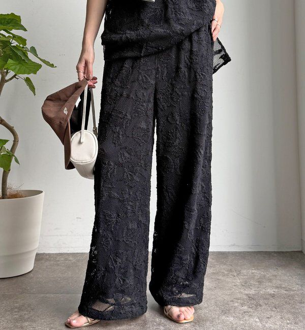  「【セットアップ可能】メッシュレースパンツ」|チノ|