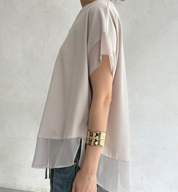  「【WEB限定】シフォン切替トップス」|シャツ・ブラウス|